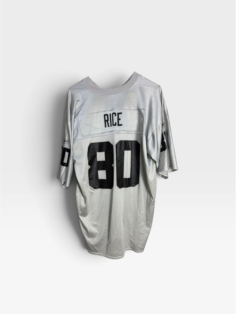 Alternate Silver Vtg Reebok JERRY RICE #80 Oakland LA Raiders Jersey Mens XL
